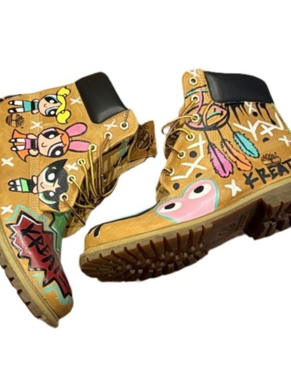 TIMBERLAND Colorful Custom Boots with Art Design - Picture 2 of 10